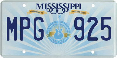 MS license plate MPG925