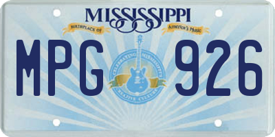 MS license plate MPG926