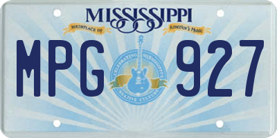 MS license plate MPG927