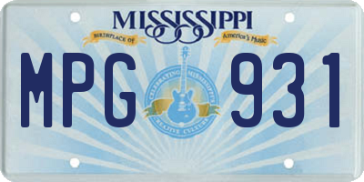 MS license plate MPG931