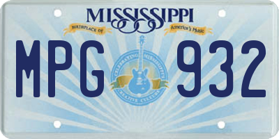 MS license plate MPG932