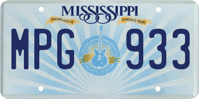 MS license plate MPG933