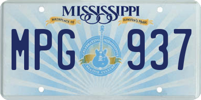 MS license plate MPG937
