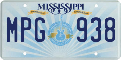 MS license plate MPG938