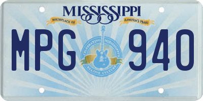 MS license plate MPG940