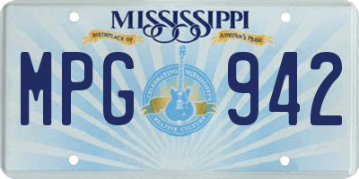 MS license plate MPG942