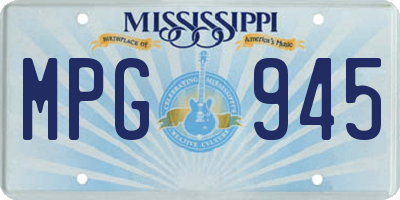 MS license plate MPG945