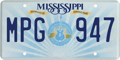 MS license plate MPG947