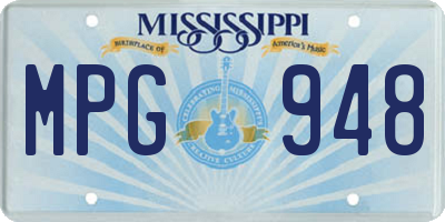 MS license plate MPG948