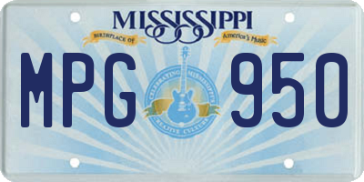 MS license plate MPG950