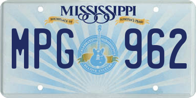 MS license plate MPG962