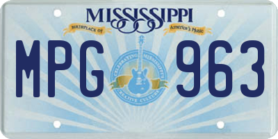 MS license plate MPG963
