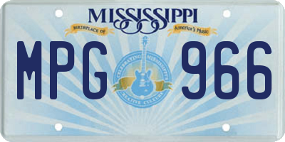 MS license plate MPG966