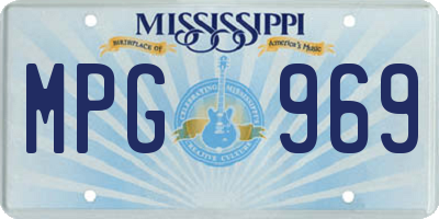 MS license plate MPG969