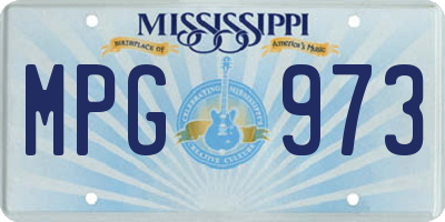 MS license plate MPG973