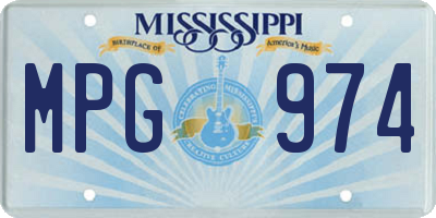 MS license plate MPG974