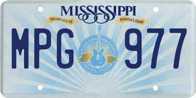 MS license plate MPG977