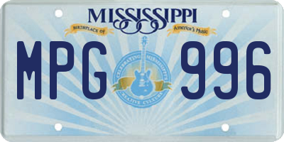 MS license plate MPG996