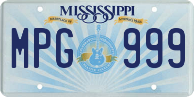 MS license plate MPG999