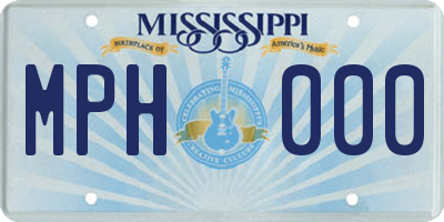 MS license plate MPH000