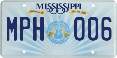 MS license plate MPH006