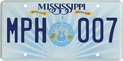 MS license plate MPH007