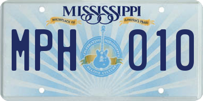 MS license plate MPH010