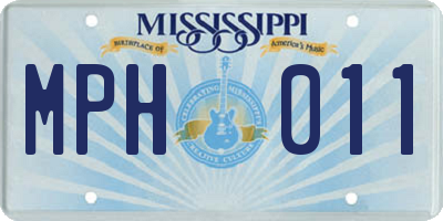 MS license plate MPH011