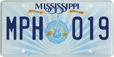 MS license plate MPH019