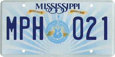 MS license plate MPH021