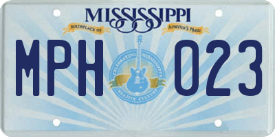 MS license plate MPH023