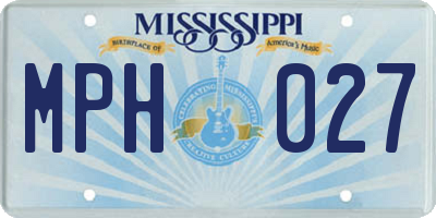 MS license plate MPH027