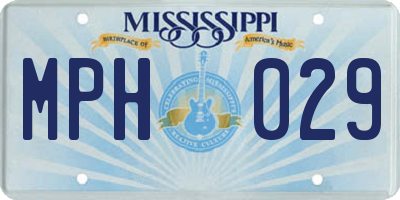 MS license plate MPH029