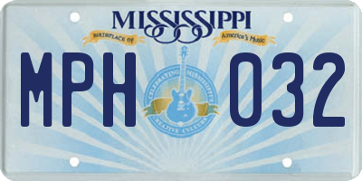 MS license plate MPH032