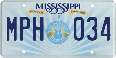 MS license plate MPH034