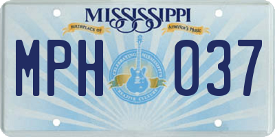 MS license plate MPH037