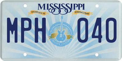 MS license plate MPH040