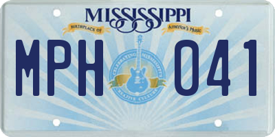MS license plate MPH041