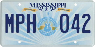 MS license plate MPH042