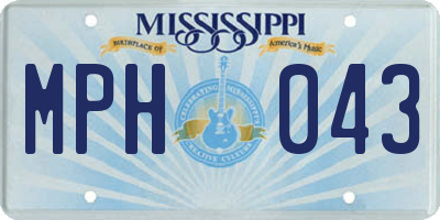 MS license plate MPH043