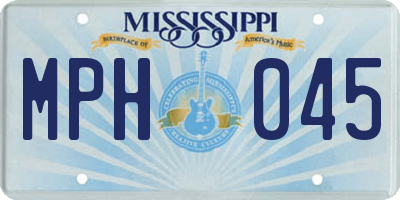 MS license plate MPH045