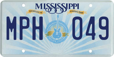 MS license plate MPH049