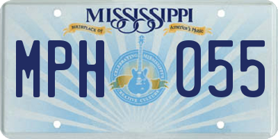 MS license plate MPH055