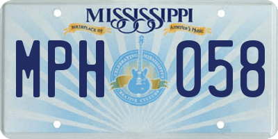 MS license plate MPH058