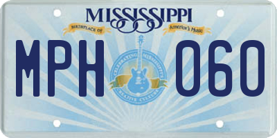 MS license plate MPH060