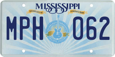 MS license plate MPH062