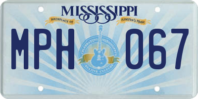 MS license plate MPH067