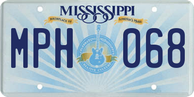 MS license plate MPH068
