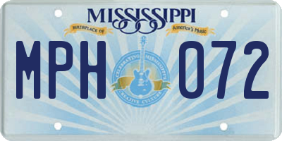 MS license plate MPH072