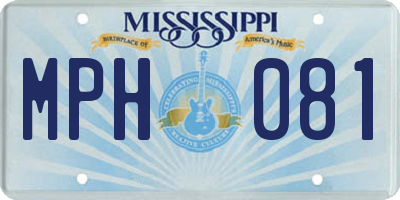 MS license plate MPH081